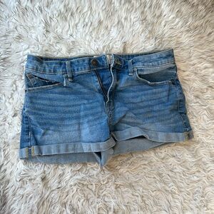 Denim Blue Mid Rise Women's Shorts